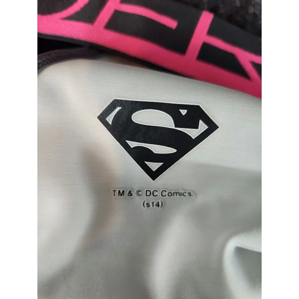 Under Armour superman logo black and‎ pink sports bra size small 14